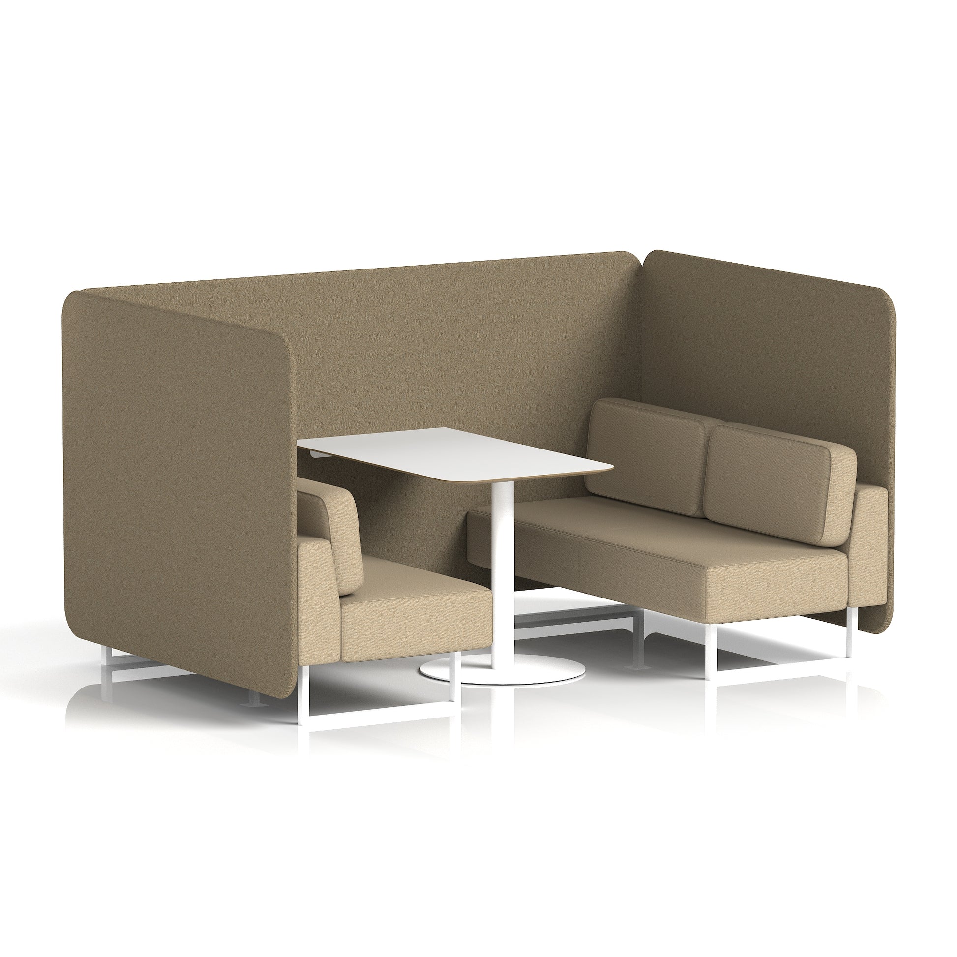 Brixworth Bench Booth With White Table In Two Tone