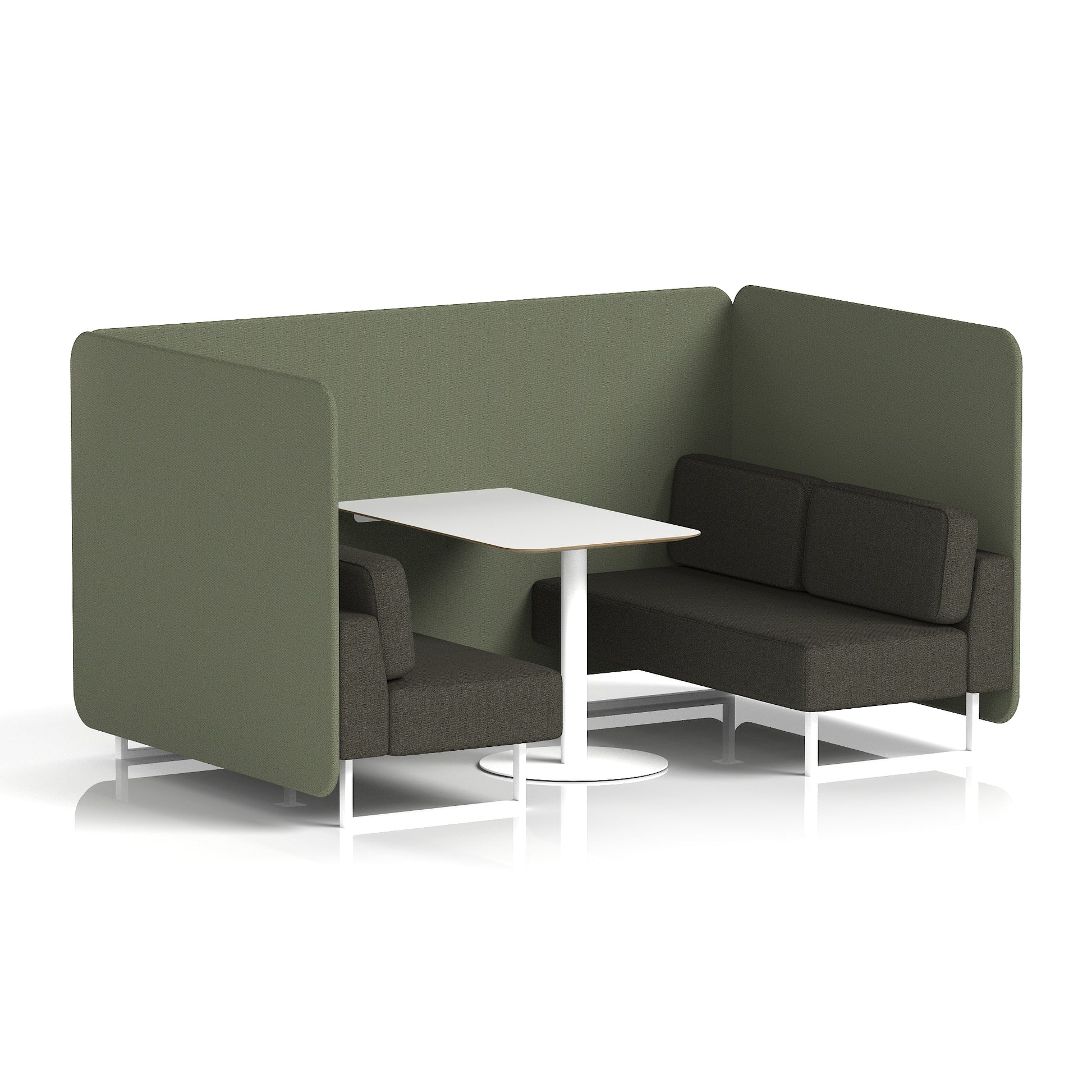 Brixworth Bench Booth With White Table In Two Tone