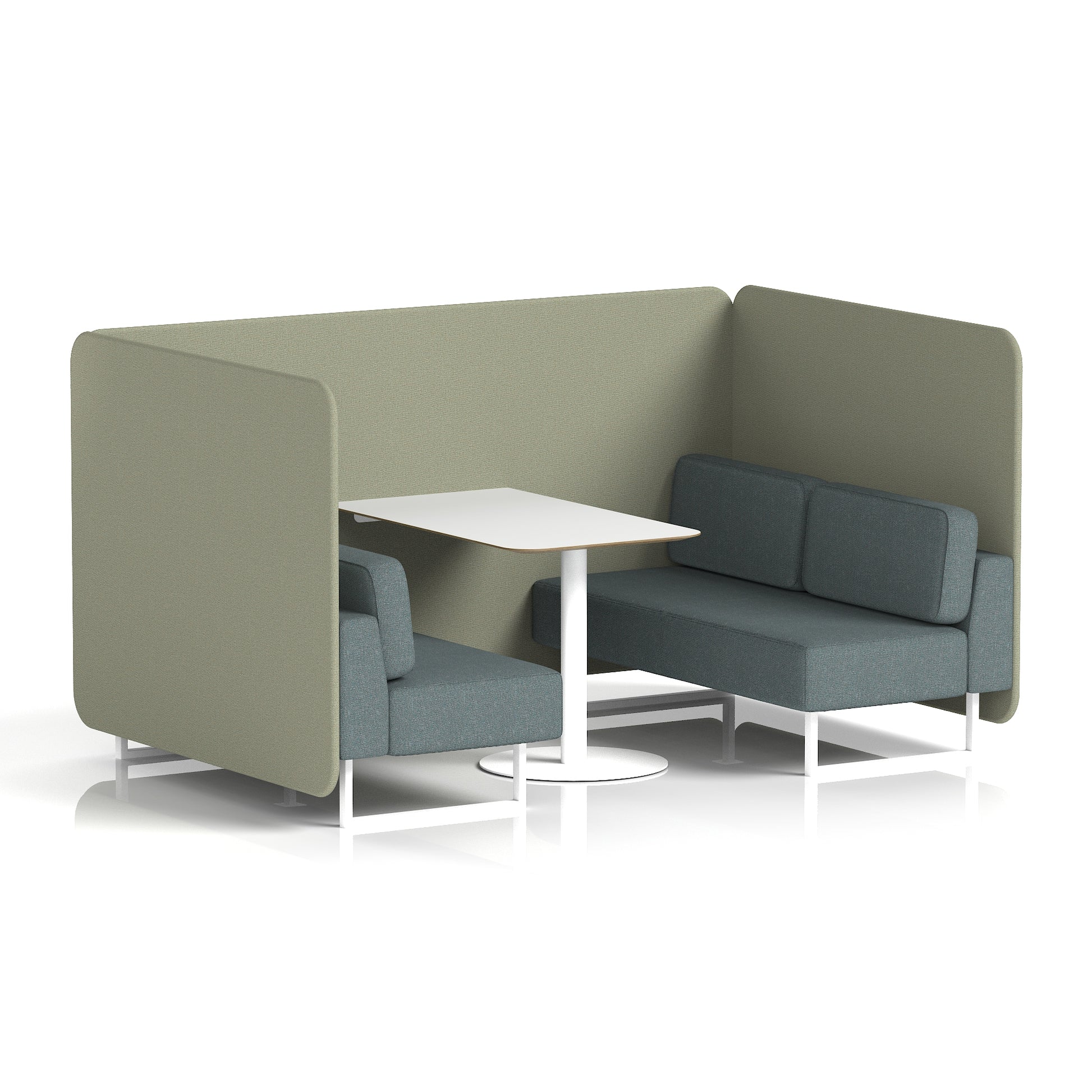 Brixworth Bench Booth With White Table In Two Tone