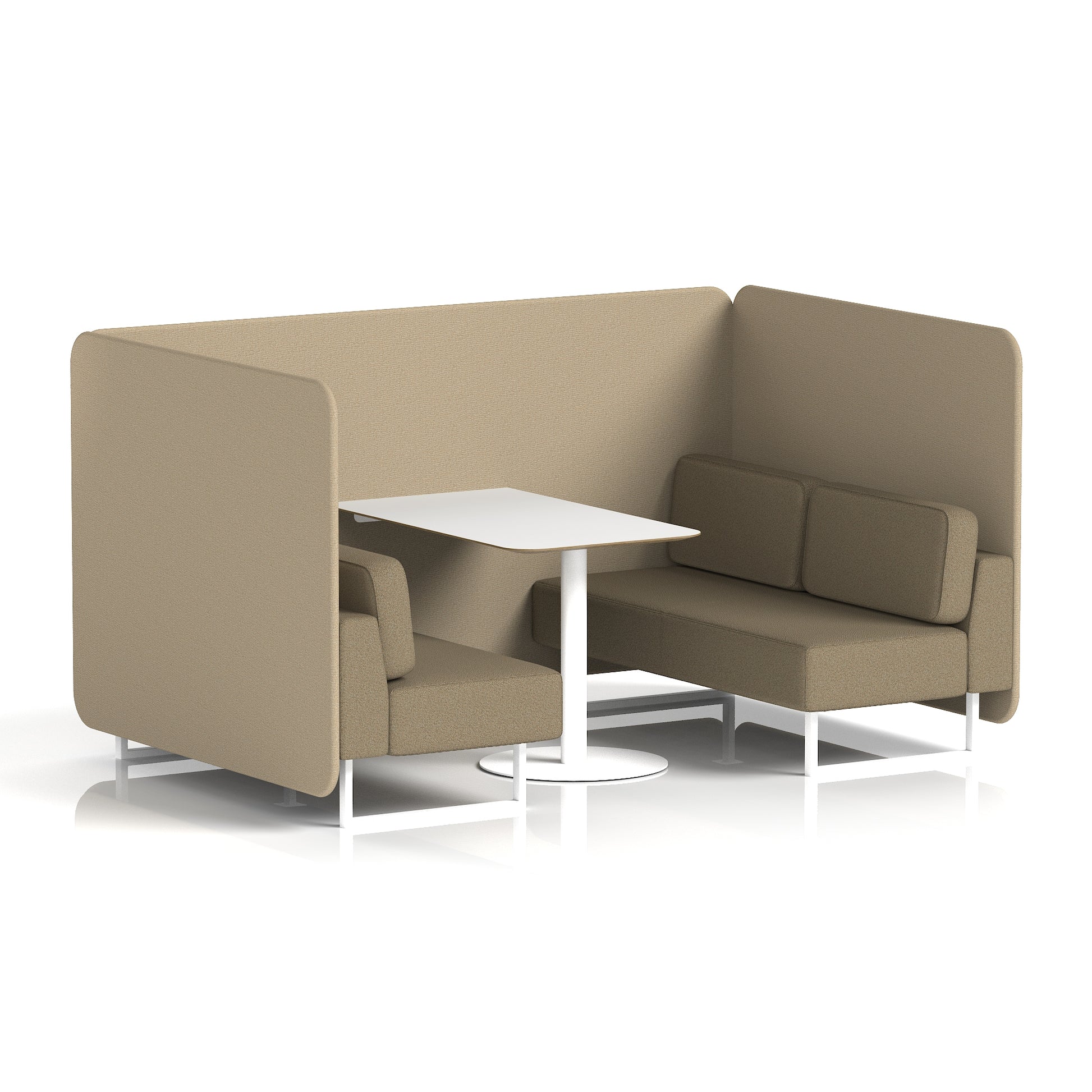 Brixworth Bench Booth With White Table In Two Tone