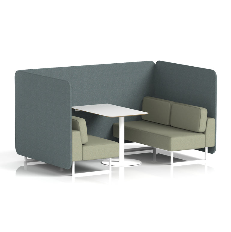 Brixworth Bench Booth With White Table In Two Tone