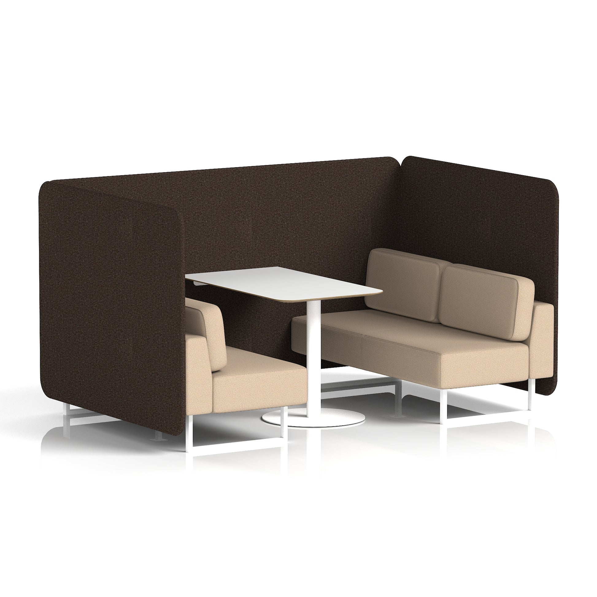 Brixworth Bench Booth With White Table In Two Tone