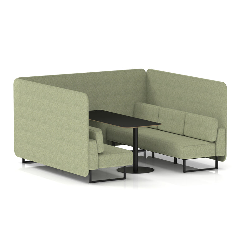 Brixworth Bench Booth With Black Table In Single Tone