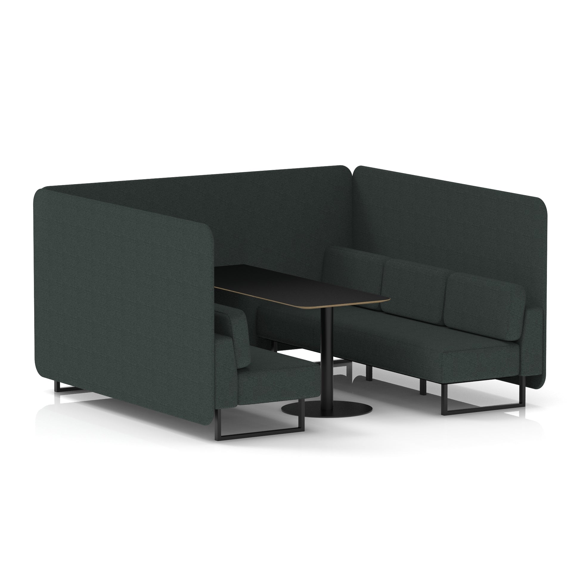 Brixworth Bench Booth With Black Table In Single Tone