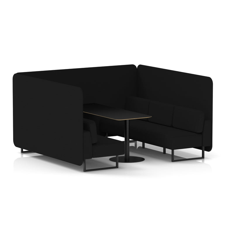 Brixworth Bench Booth With Black Table In Single Tone