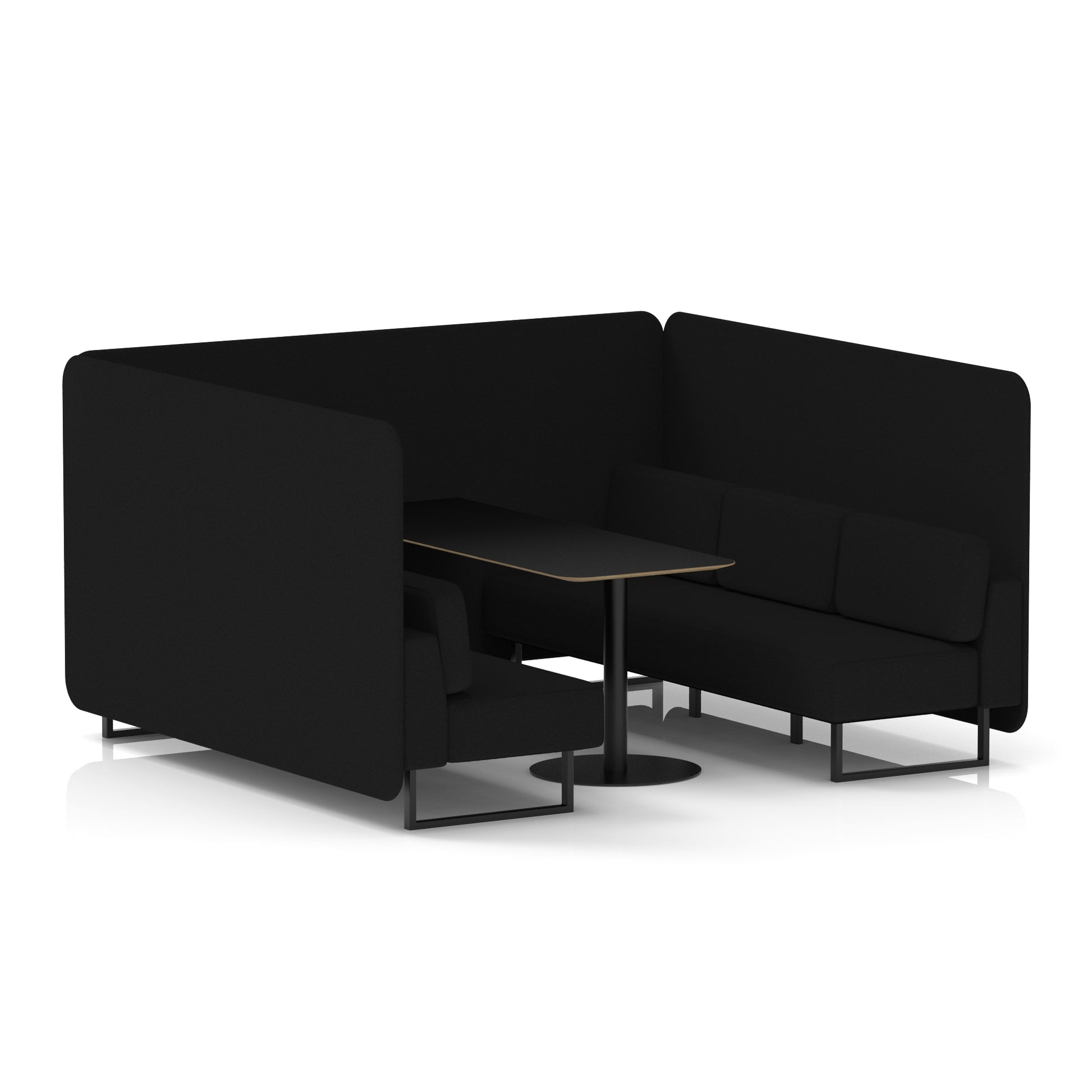 Brixworth Bench Booth With Black Table In Single Tone