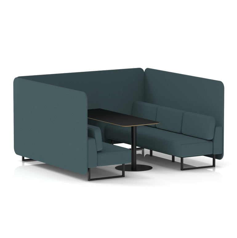 Brixworth Bench Booth With Black Table In Single Tone