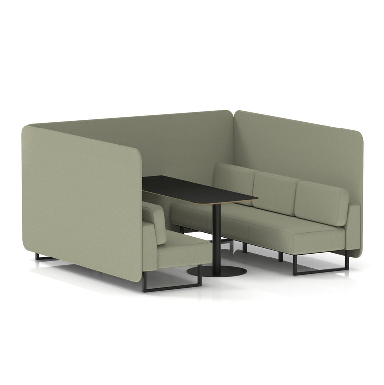 Brixworth Bench Booth With Black Table In Single Tone