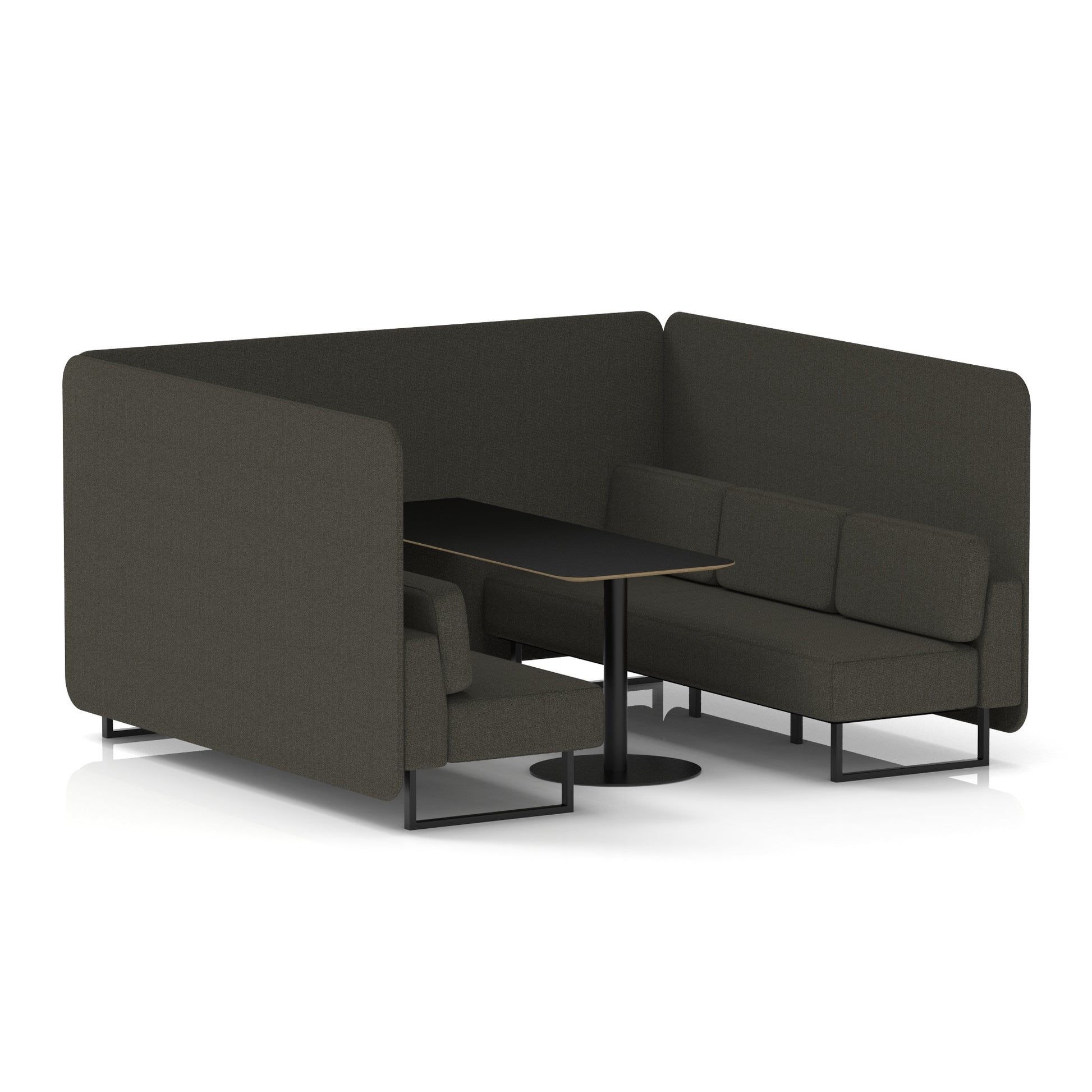Brixworth Bench Booth With Black Table In Single Tone