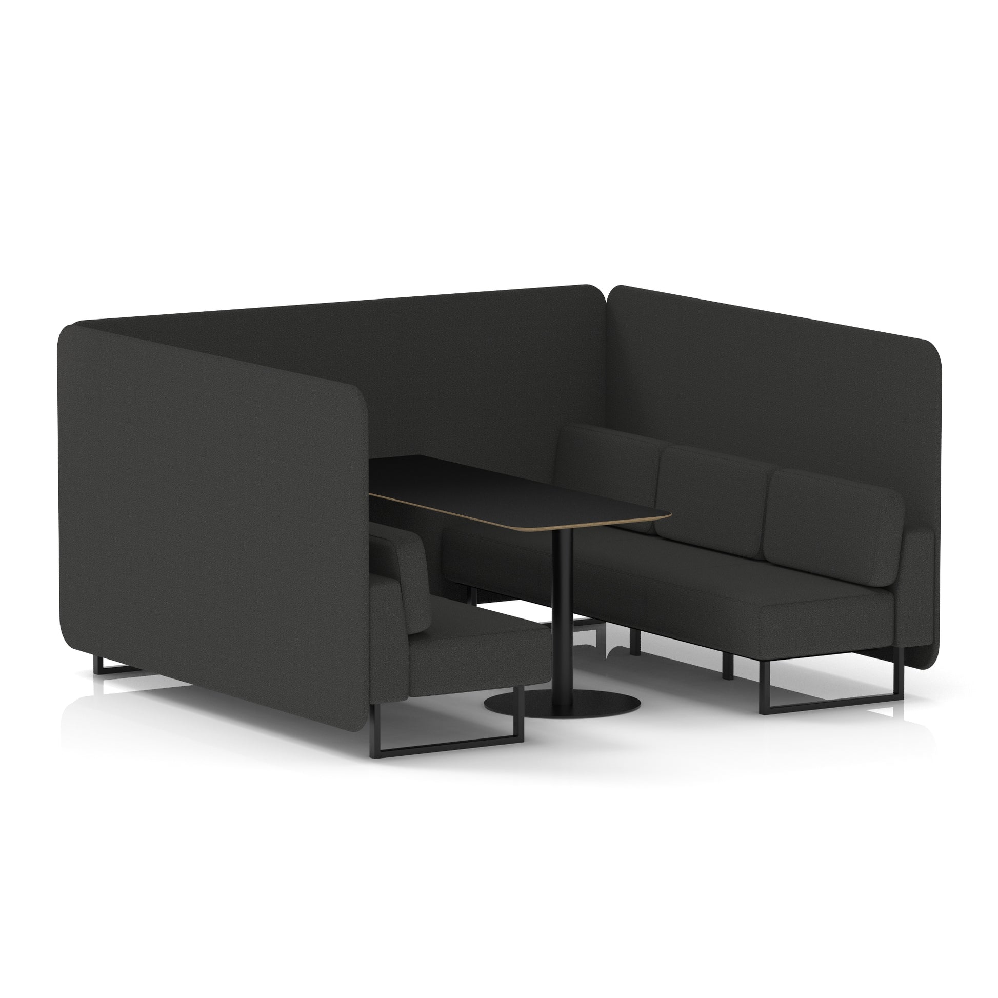 Brixworth Bench Booth With Black Table In Single Tone