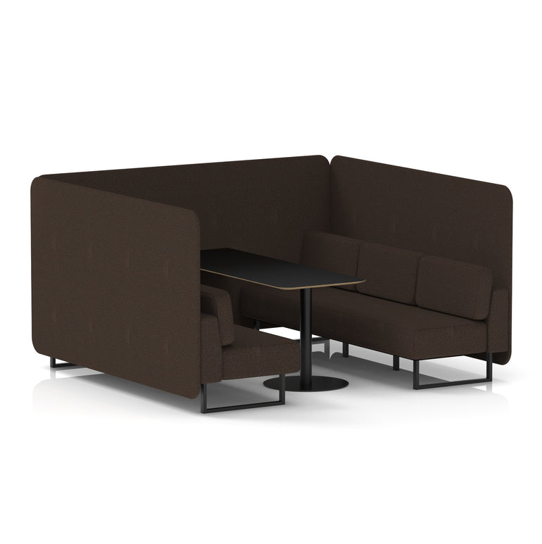 Brixworth Bench Booth With Black Table In Single Tone