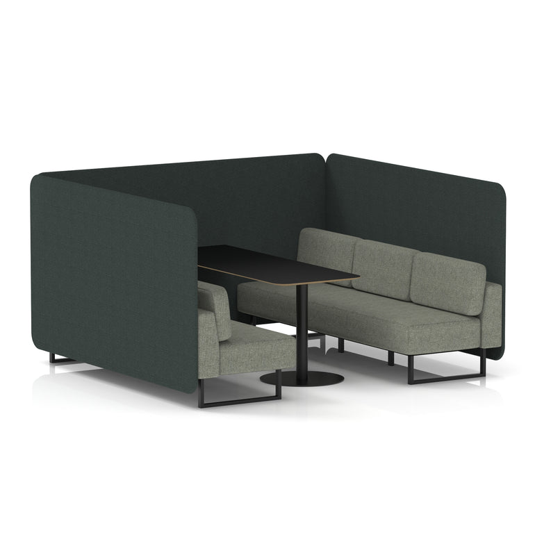Brixworth Bench Booth With Black Table In Two Tone