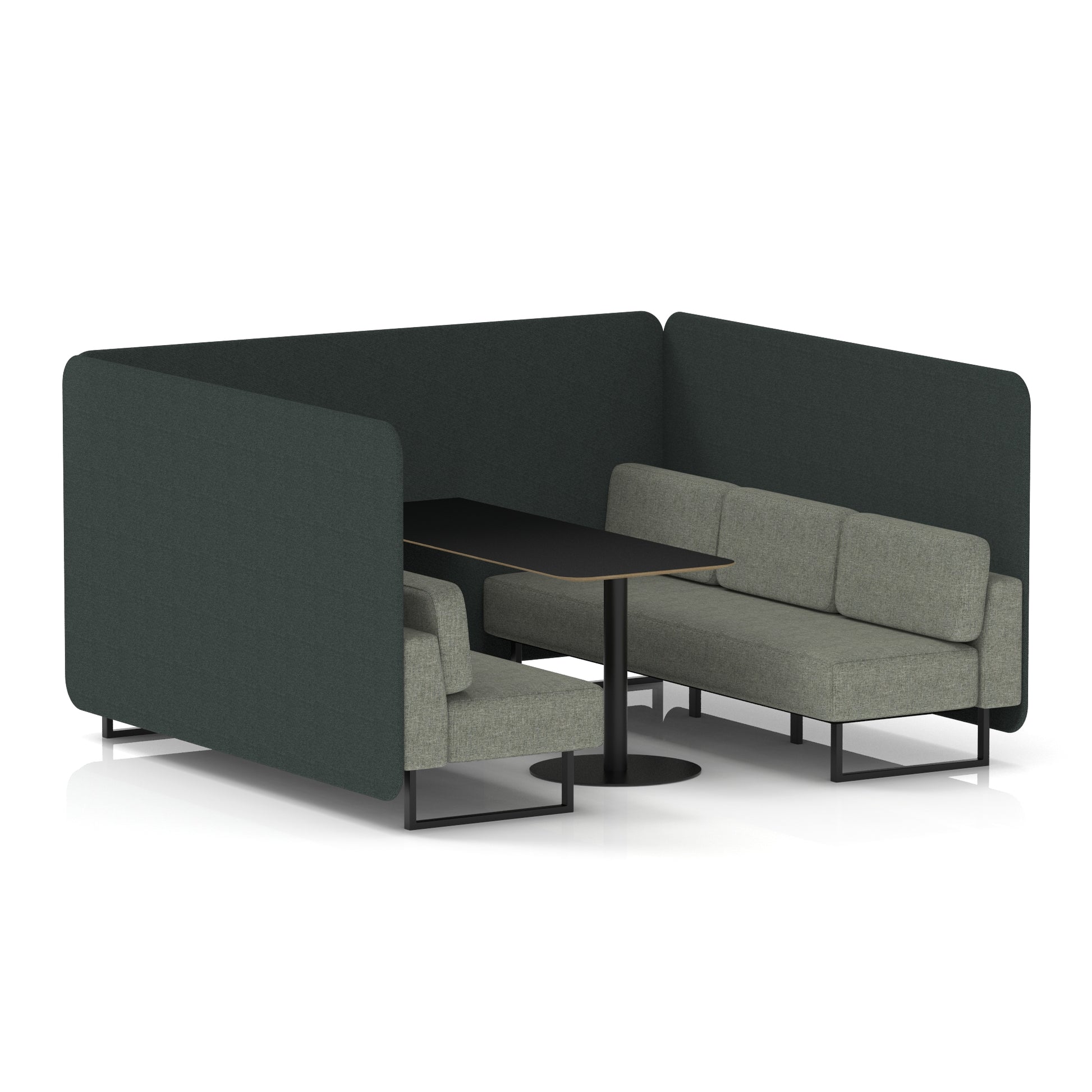 Brixworth Bench Booth With Black Table In Two Tone