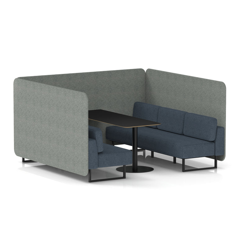 Brixworth Bench Booth With Black Table In Two Tone