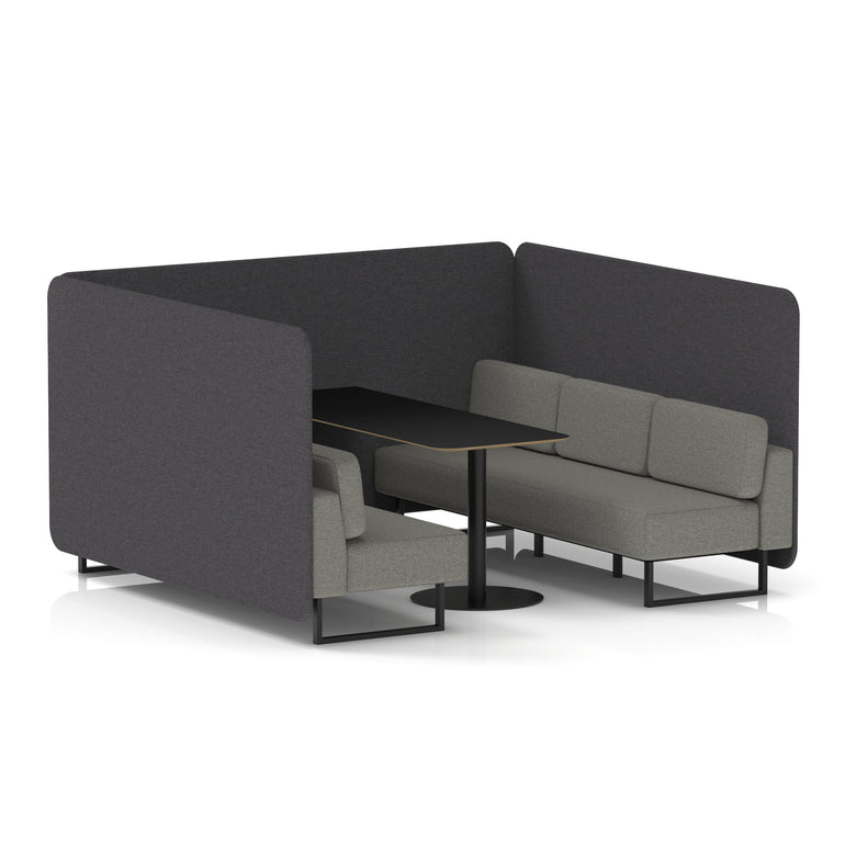 Brixworth Bench Booth With Black Table In Two Tone