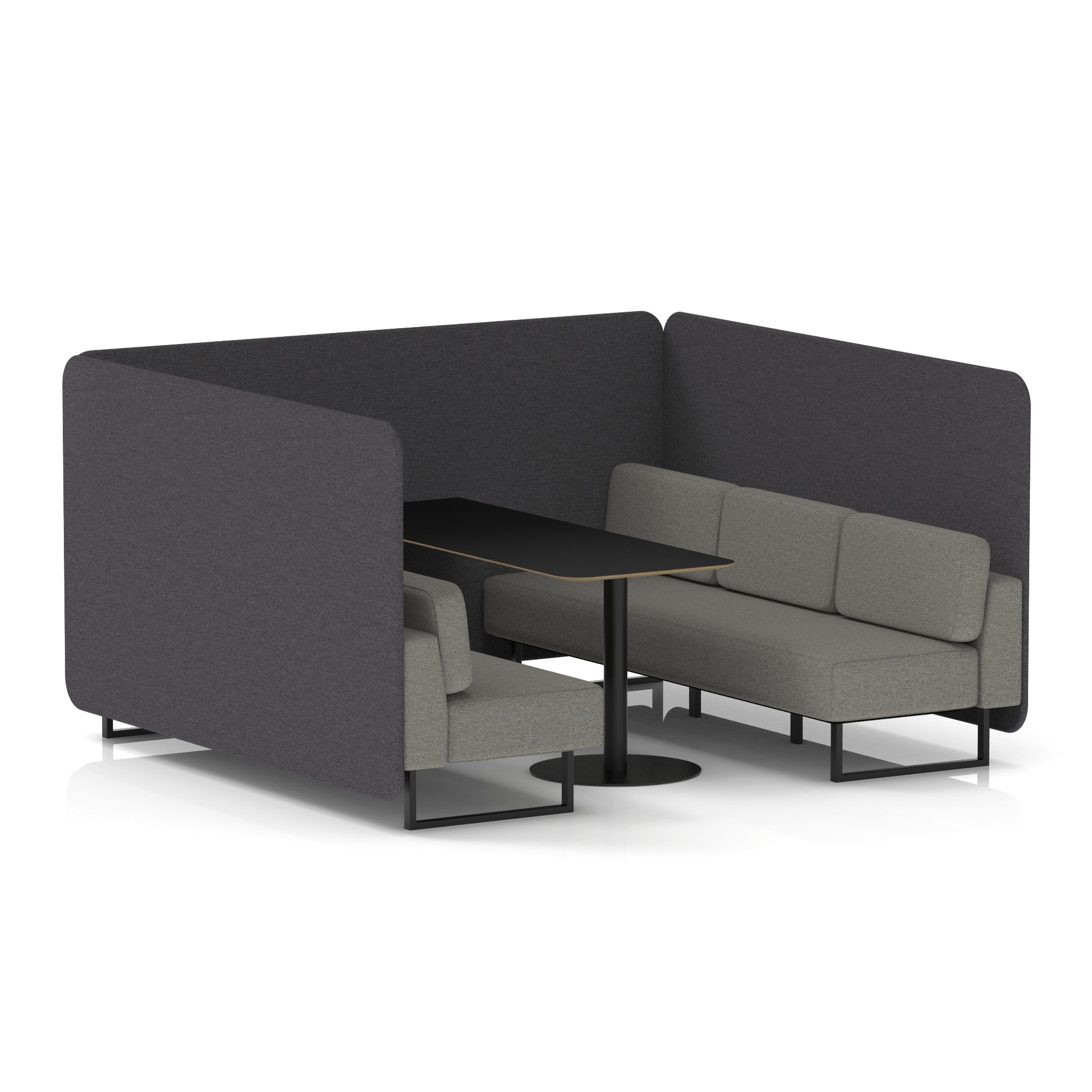 Brixworth Bench Booth With Black Table In Two Tone