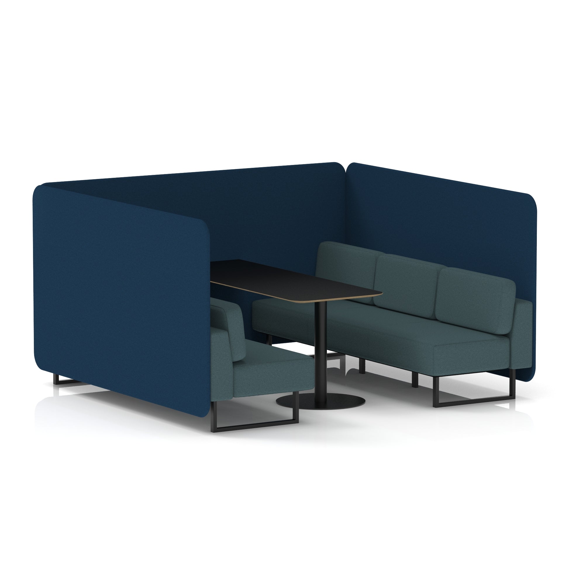 Brixworth Bench Booth With Black Table In Two Tone