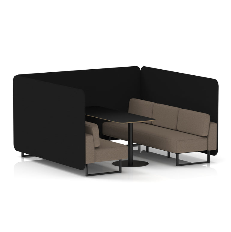 Brixworth Bench Booth With Black Table In Two Tone
