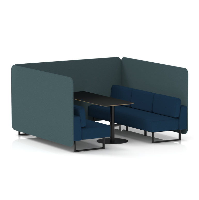 Brixworth Bench Booth With Black Table In Two Tone