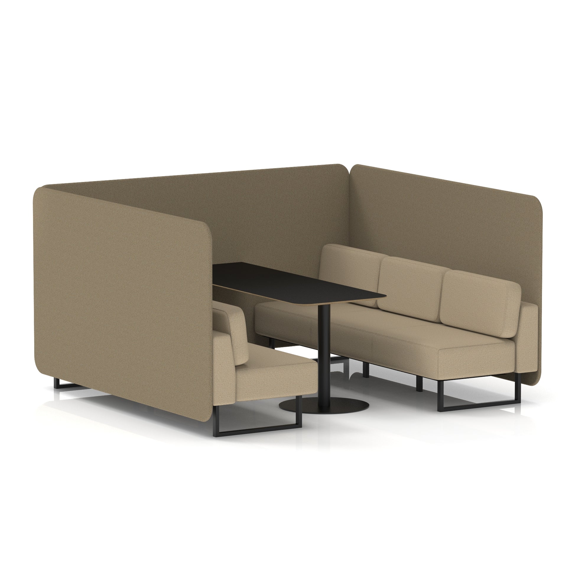 Brixworth Bench Booth With Black Table In Two Tone