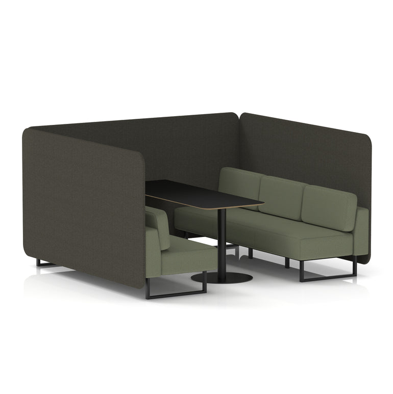 Brixworth Bench Booth With Black Table In Two Tone