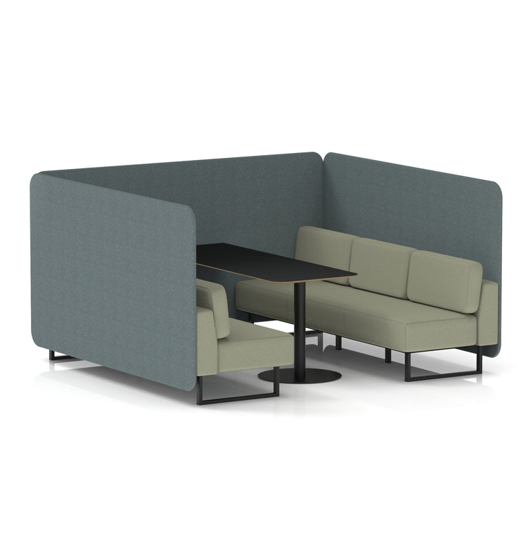 Brixworth Bench Booth With Black Table In Two Tone