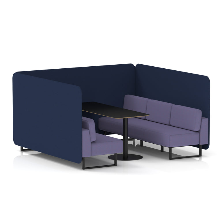 Brixworth Bench Booth With Black Table In Two Tone