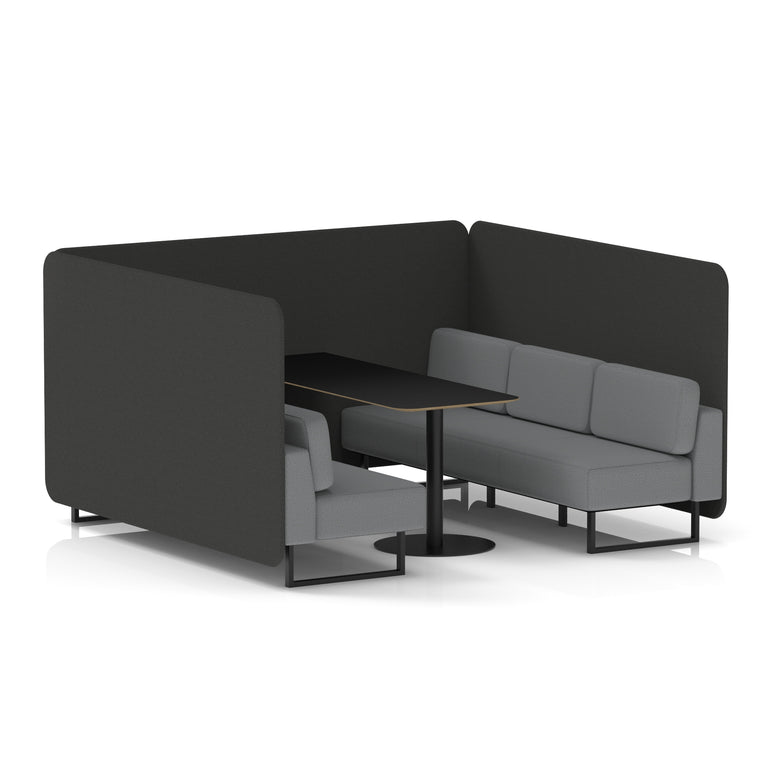 Brixworth Bench Booth With Black Table In Two Tone