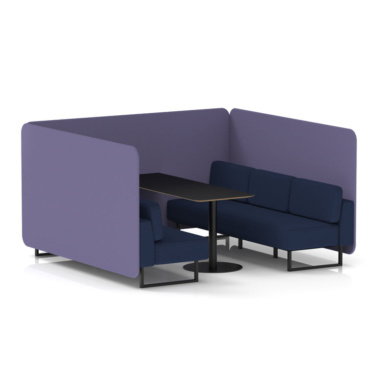 Brixworth Bench Booth With Black Table In Two Tone