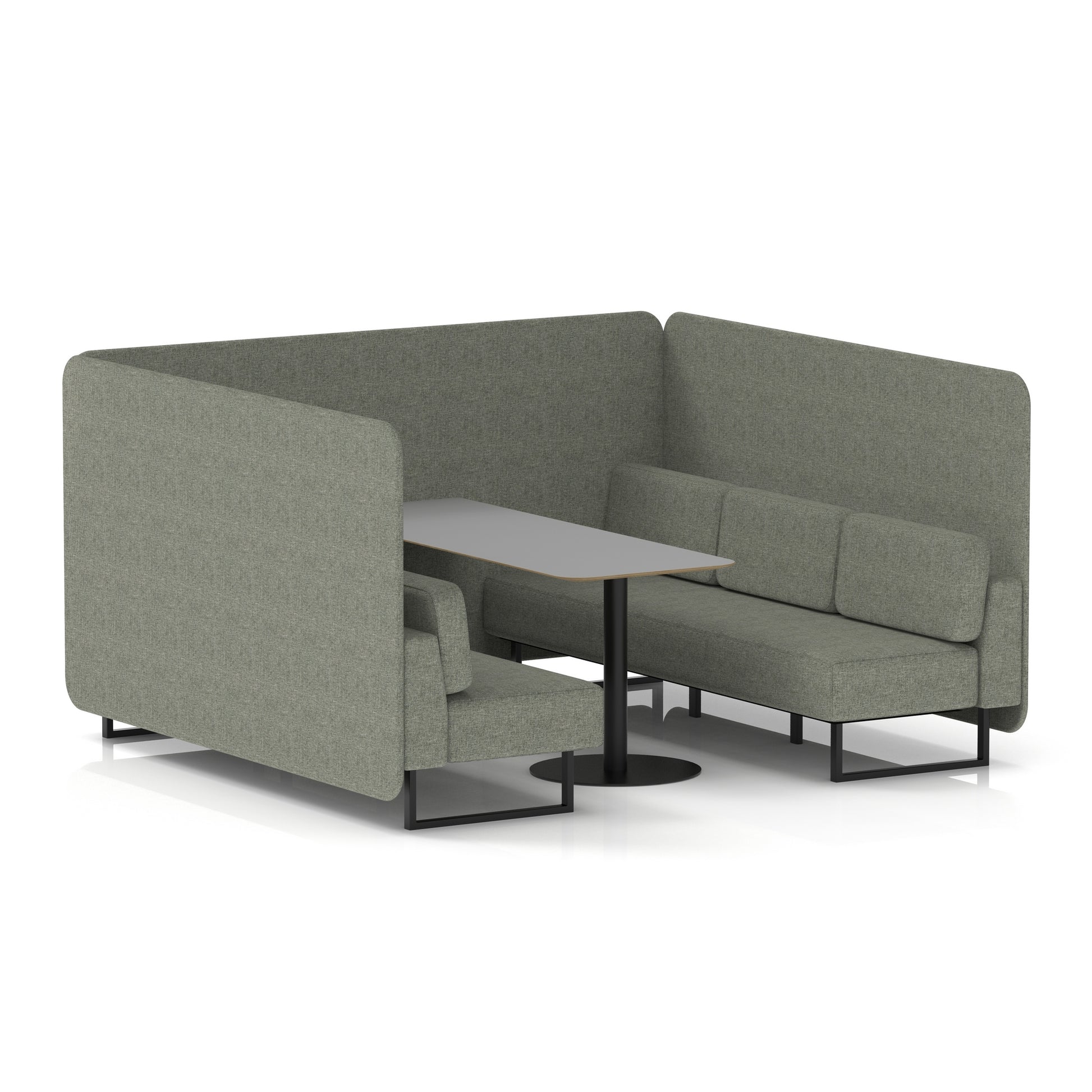 Brixworth Bench Booth With Grey Table In Single Tone