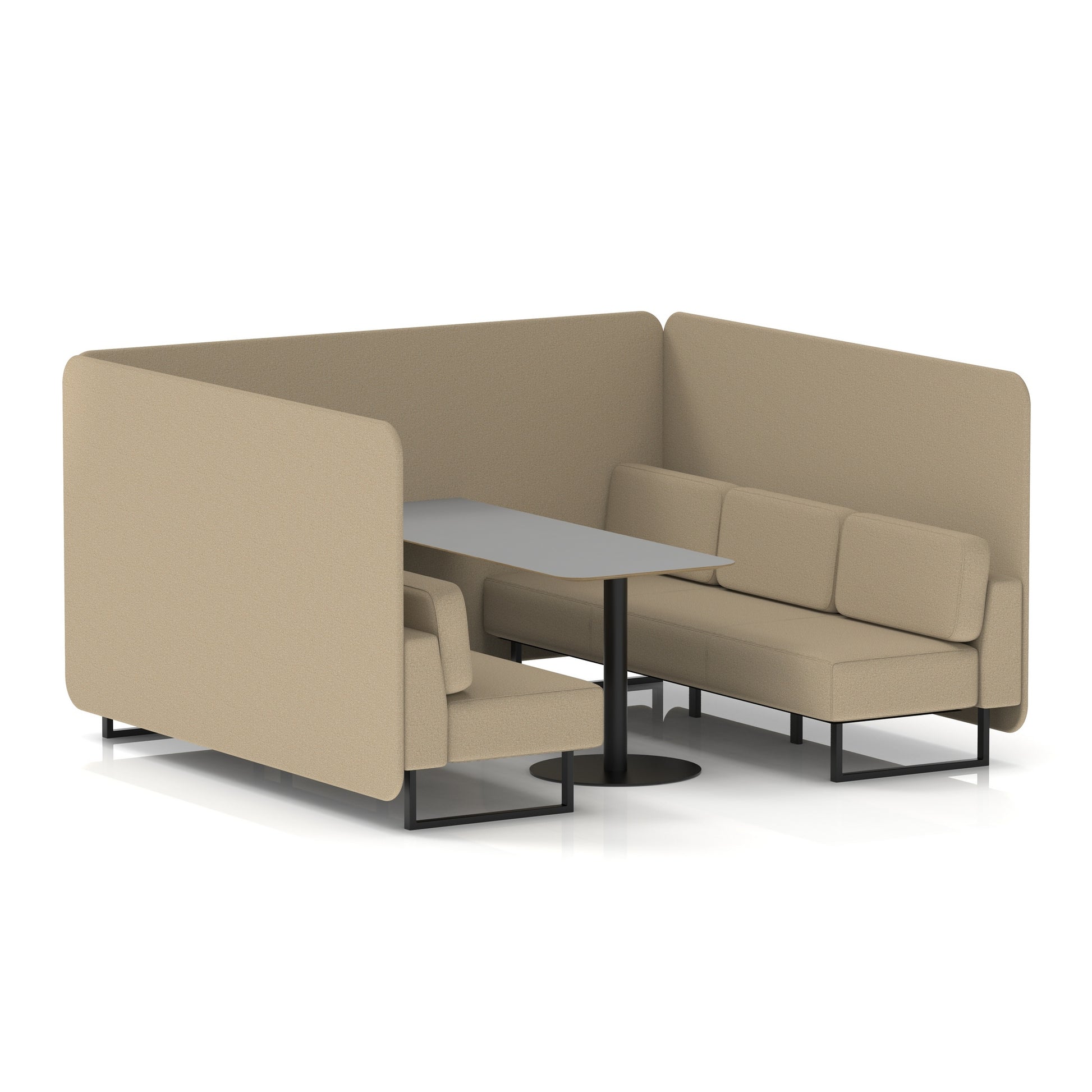 Brixworth Bench Booth With Grey Table In Single Tone