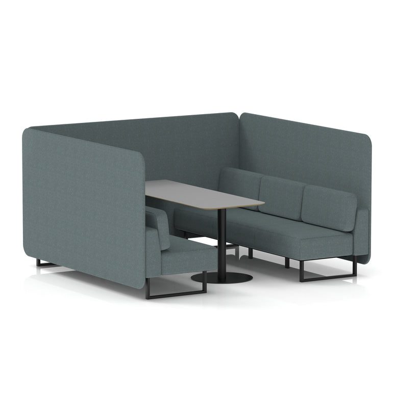 Brixworth Bench Booth With Grey Table In Single Tone