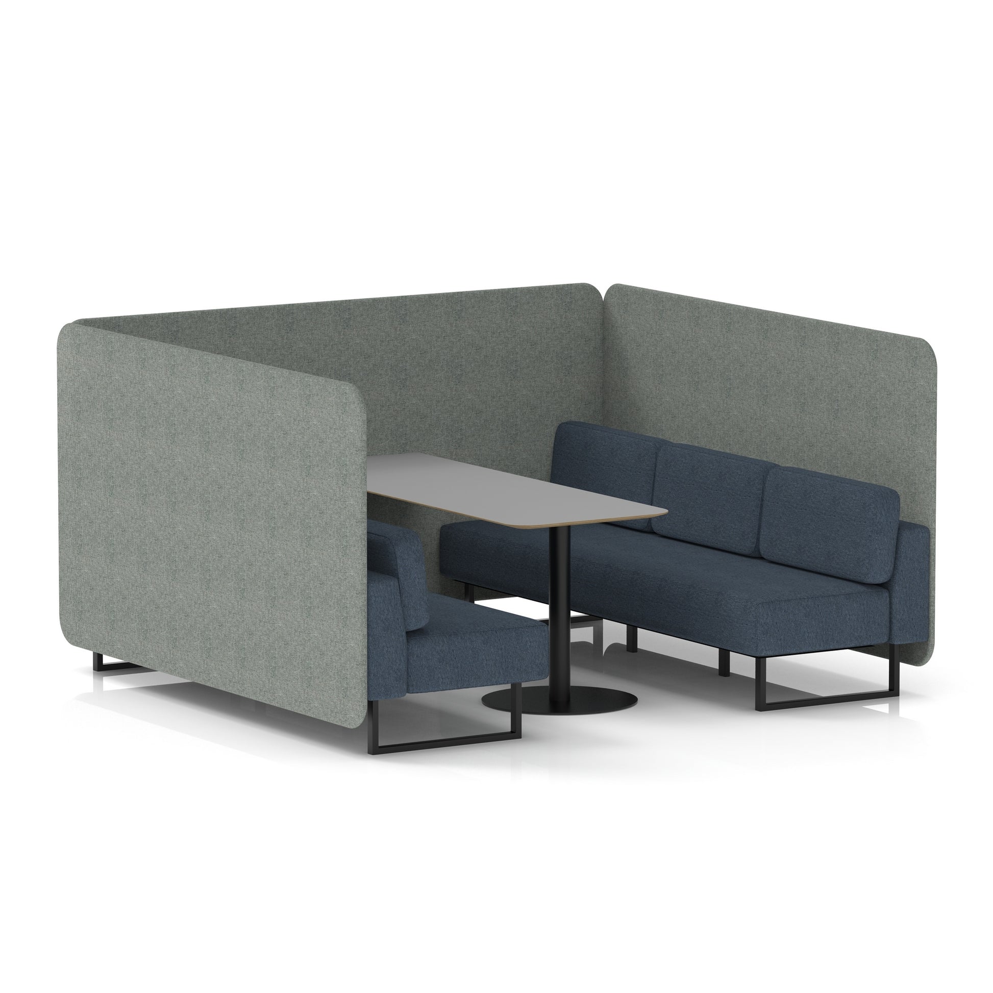 Brixworth Bench Booth With Grey Table In Two Tone