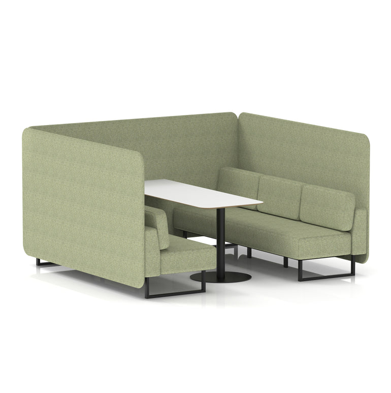 Brixworth Bench Booth With White Table In Single Tone