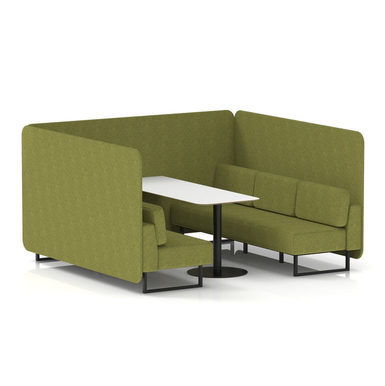 Brixworth Bench Booth With White Table In Single Tone