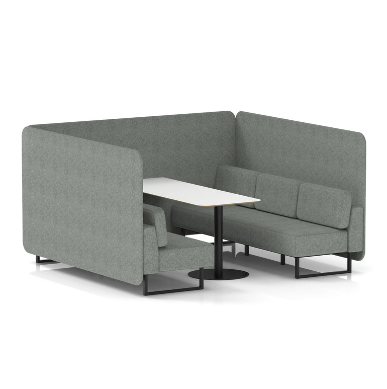 Brixworth Bench Booth With White Table In Single Tone