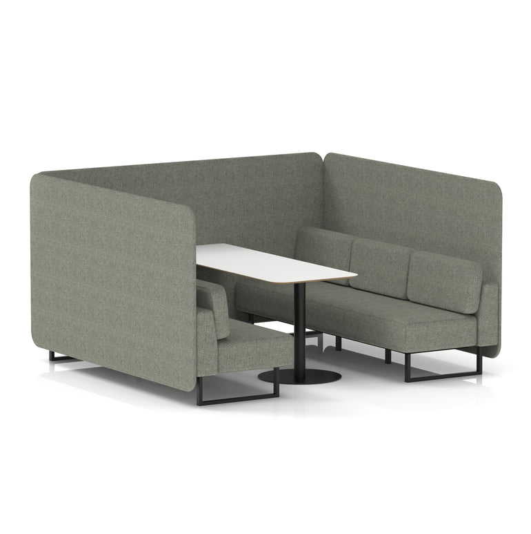 Brixworth Bench Booth With White Table In Single Tone