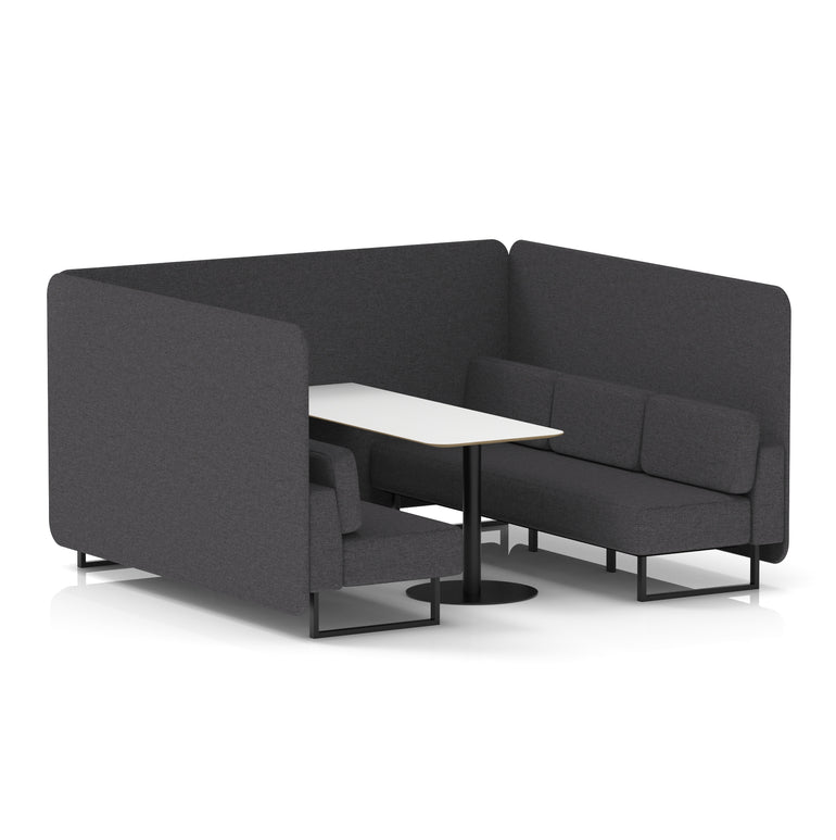 Brixworth Bench Booth With White Table In Single Tone