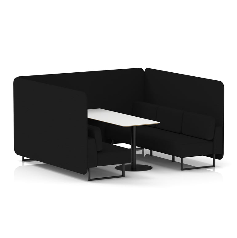 Brixworth Bench Booth With White Table In Single Tone