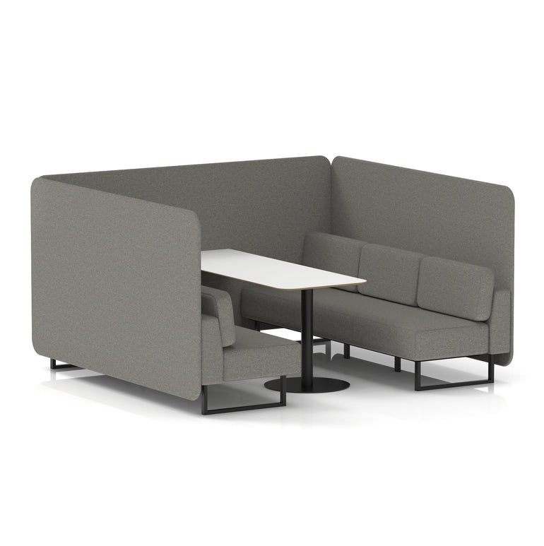 Brixworth Bench Booth With White Table In Single Tone