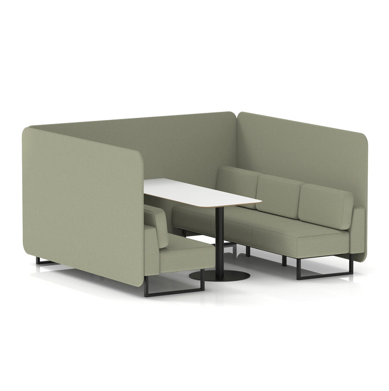 Brixworth Bench Booth With White Table In Single Tone