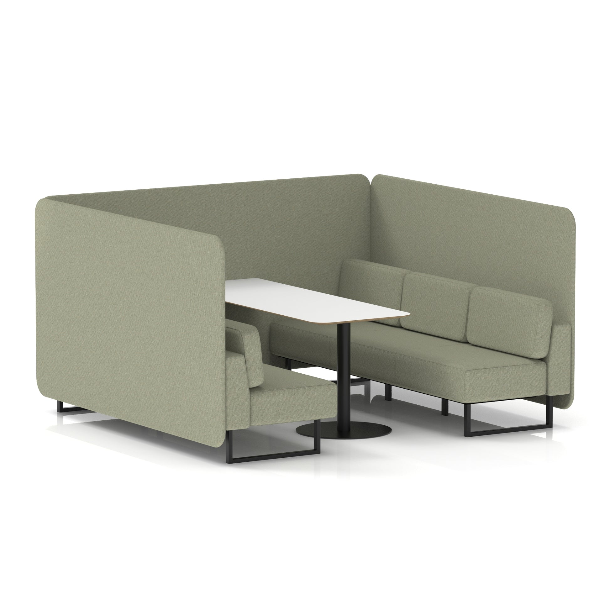 Brixworth Bench Booth With White Table In Single Tone