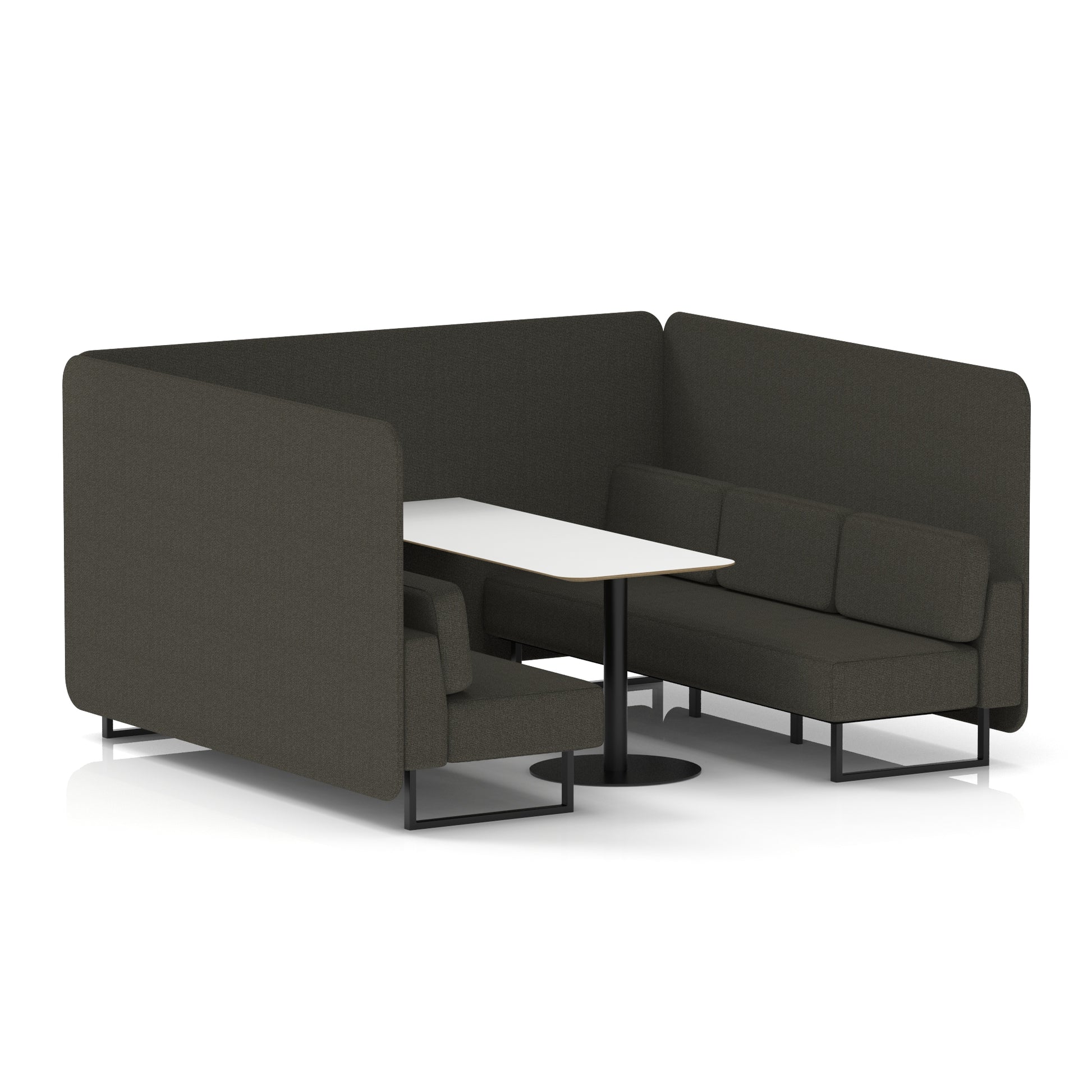 Brixworth Bench Booth With White Table In Single Tone