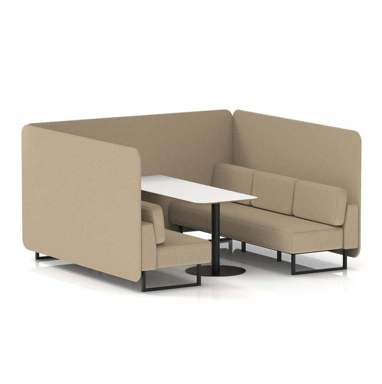 Brixworth Bench Booth With White Table In Single Tone