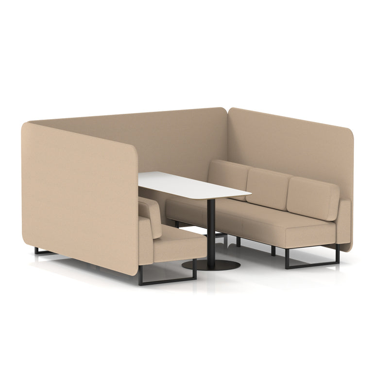 Brixworth Bench Booth With White Table In Single Tone