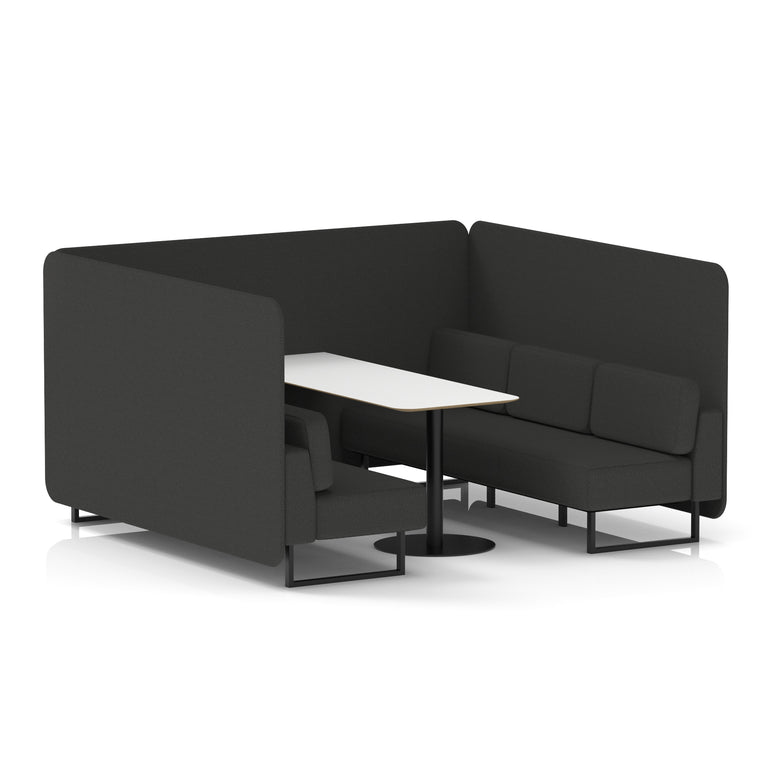 Brixworth Bench Booth With White Table In Single Tone