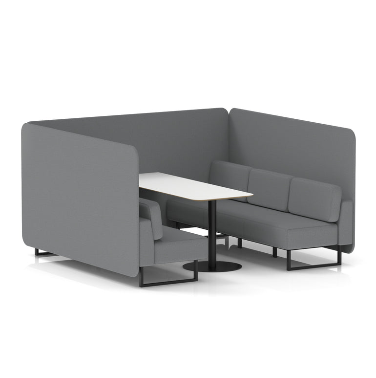 Brixworth Bench Booth With White Table In Single Tone