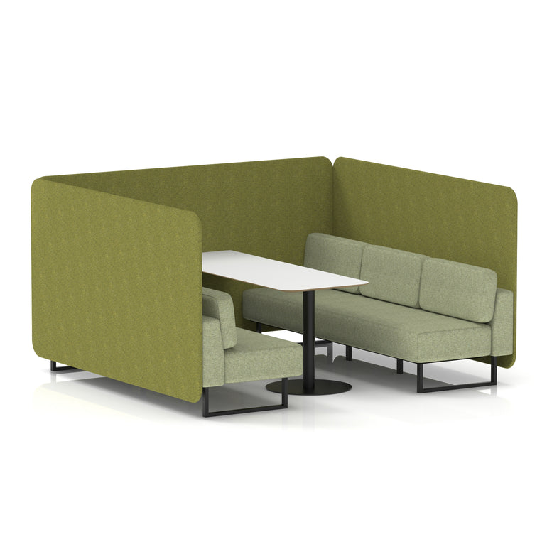 Brixworth Bench Booth With White Table In Two Tone