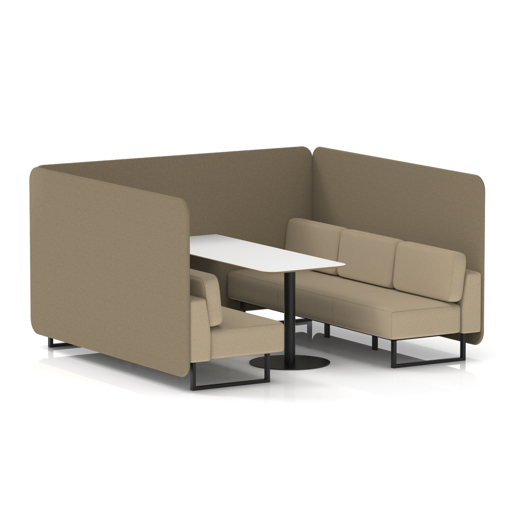 Brixworth Bench Booth With White Table In Two Tone