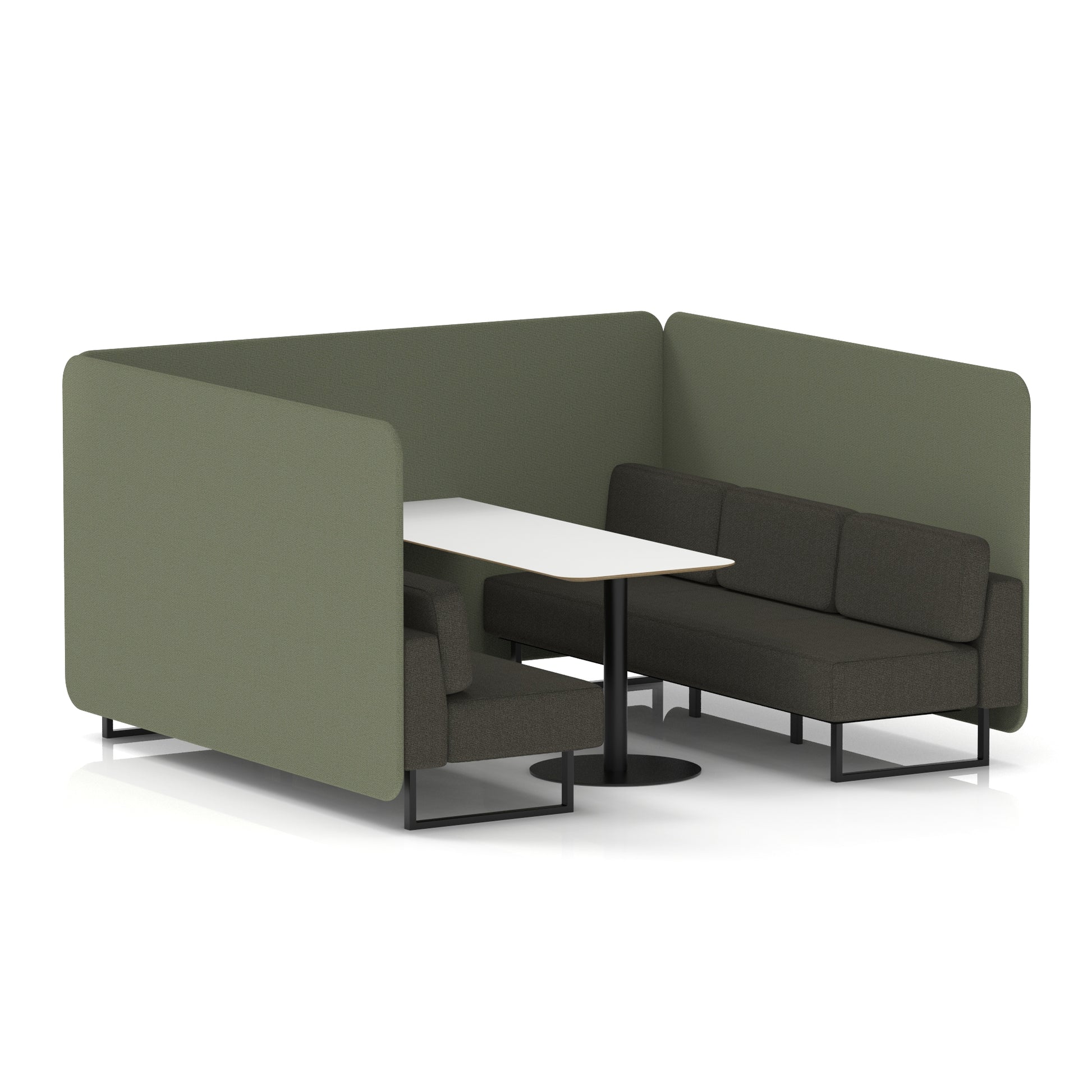 Brixworth Bench Booth With White Table In Two Tone